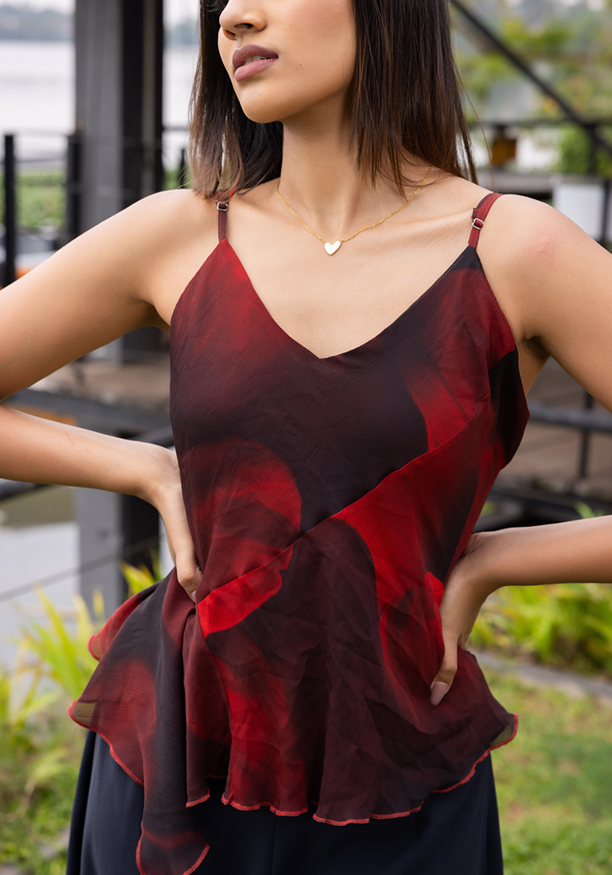 ERLA MAROON STRAP TOP